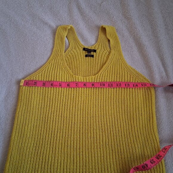 Massimo Dutti Women's Size Medium Made in Italy Bright Yellow Knit Tank Top - Picture 9 of 11